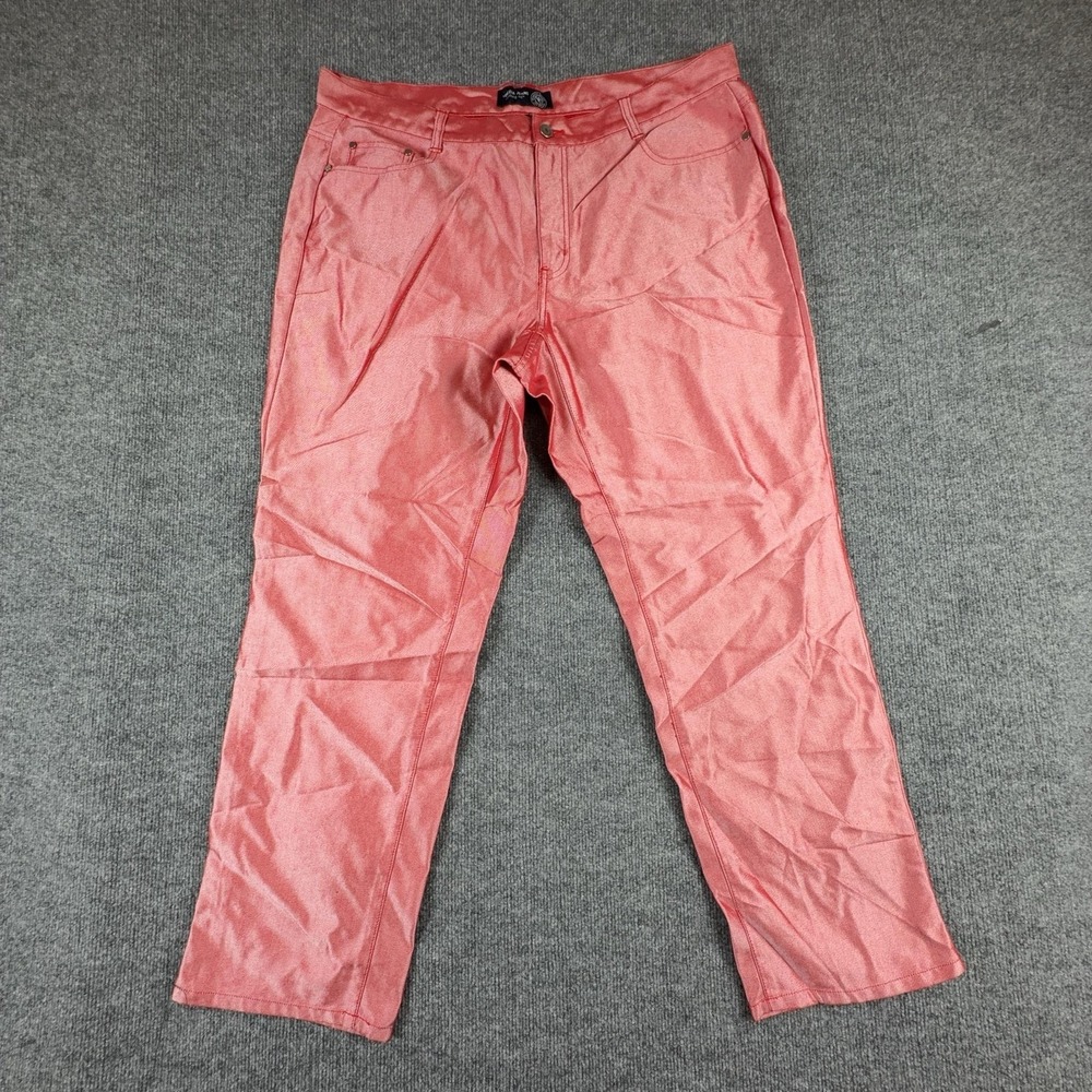 Venezia Jeans Womens 20 Pink/Red Mid Rise‎ Relaxed Straight 5 Pocket Denim Pants